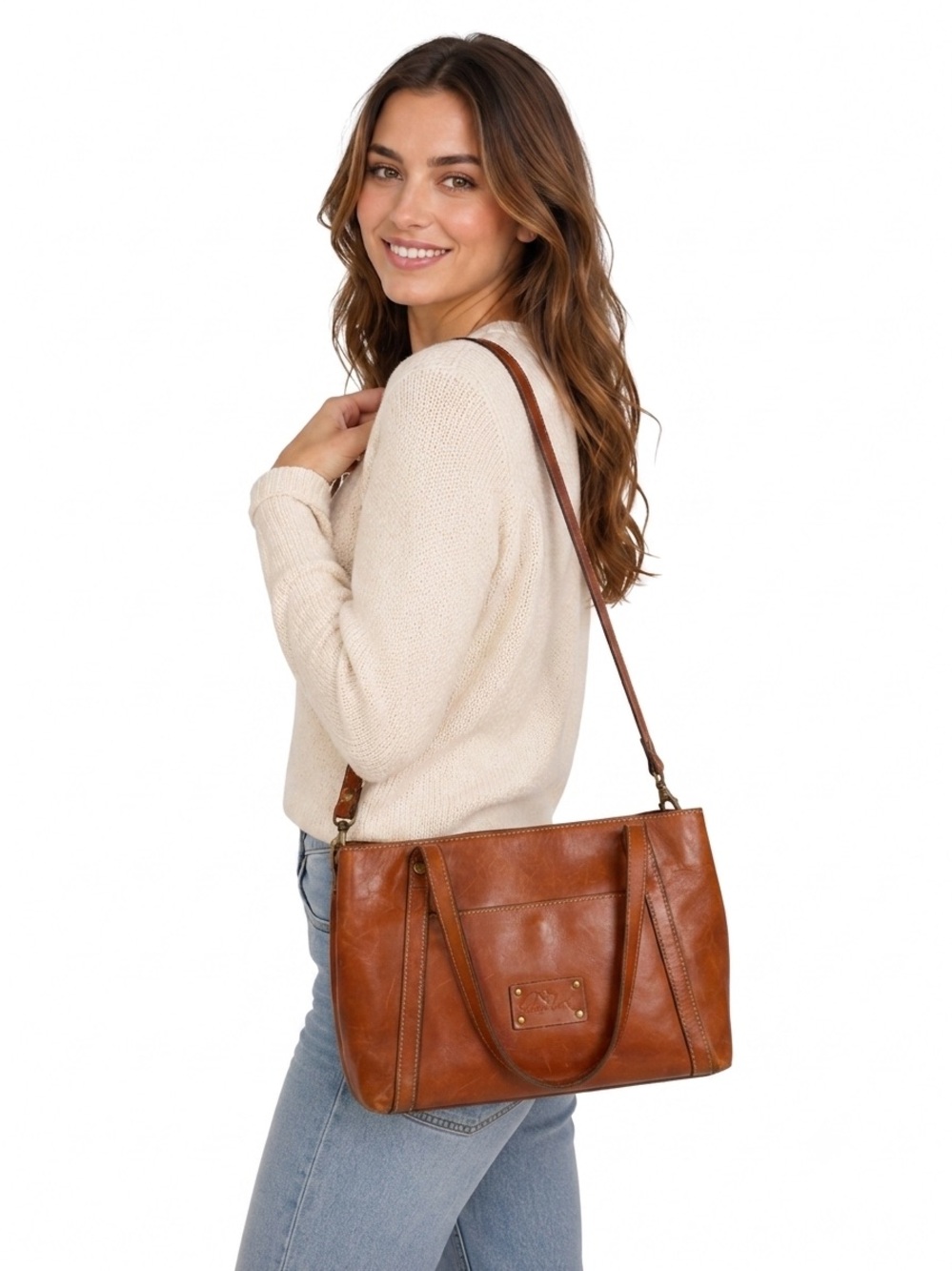 Patricia Nash Leather Crossbody Shoulder Bag Boho Satchel - Picture 1 of 16